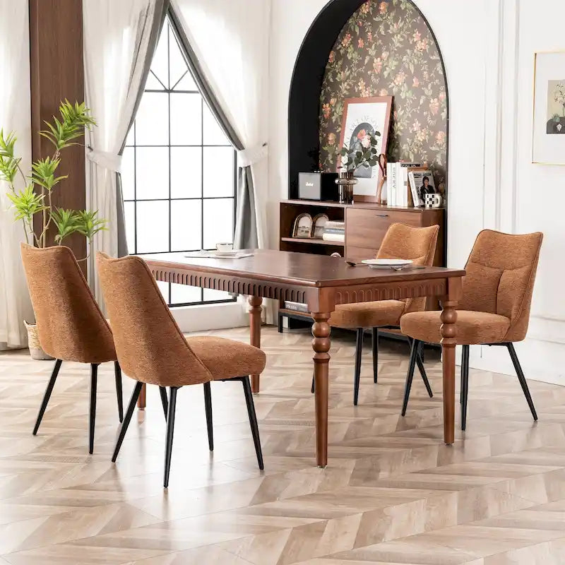 Modern Upholstered Fabric Kitchen & Dining Room Chairs Set of 2