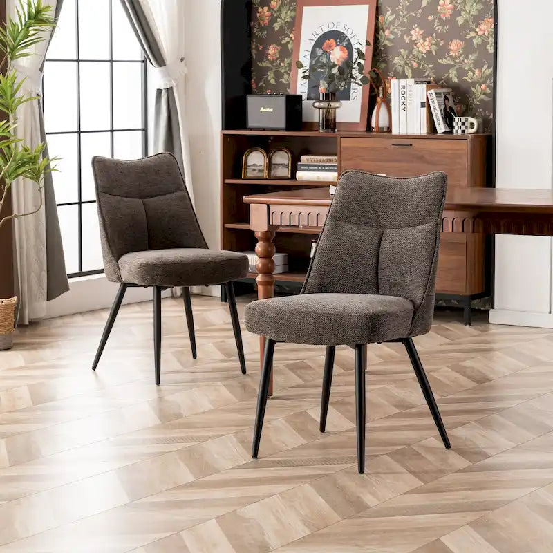Modern Upholstered Fabric Kitchen & Dining Room Chairs Set of 2