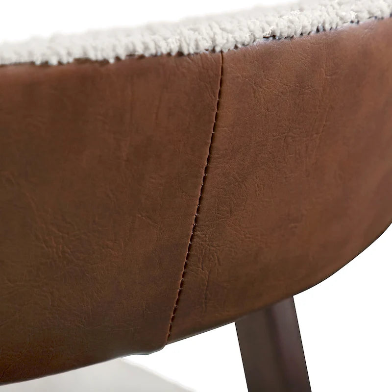 Mid-Century Boucle Upholstered Dining Chairs, Set of 2