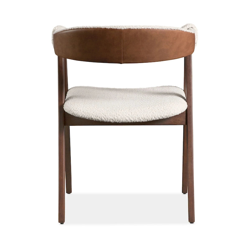 Mid-Century Boucle Upholstered Dining Chairs, Set of 2