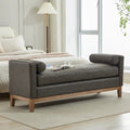 Banc de chambre avec coussins et pieds en bois massif pour le salon et l’entrée