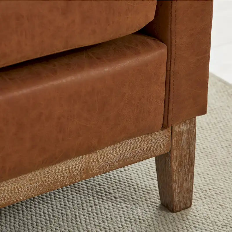 Banc de chambre avec coussins et pieds en bois massif pour le salon et l’entrée