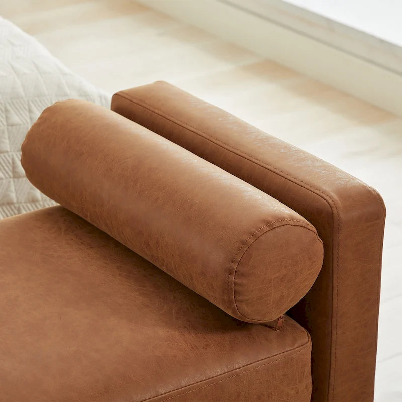 Banc de chambre avec coussins et pieds en bois massif pour le salon et l’entrée