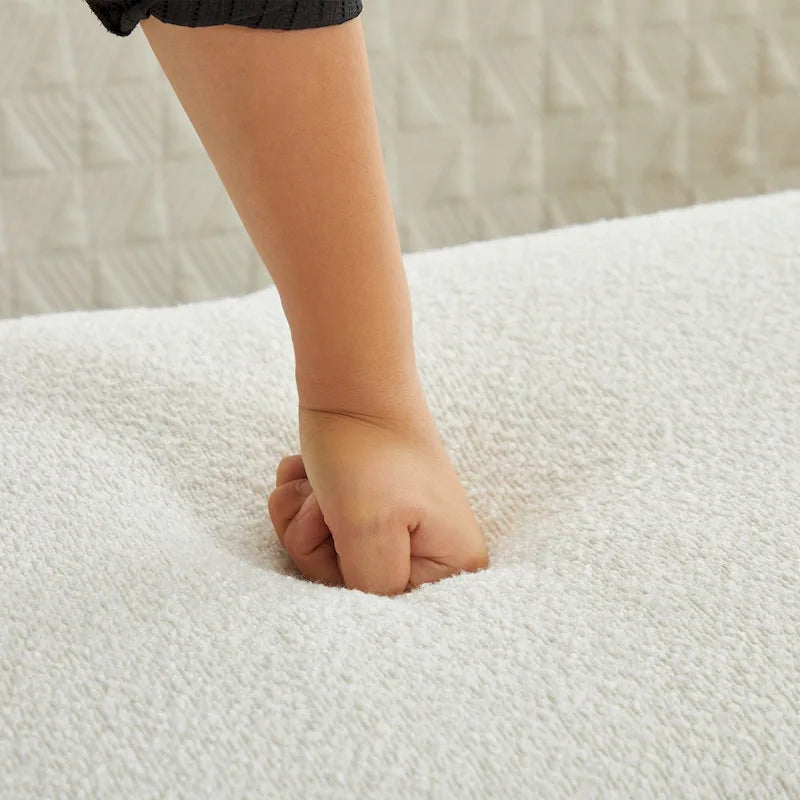 Banc de chambre avec coussins et pieds en bois massif pour le salon et l’entrée