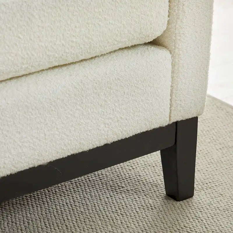 Banc de chambre avec coussins et pieds en bois massif pour le salon et l’entrée