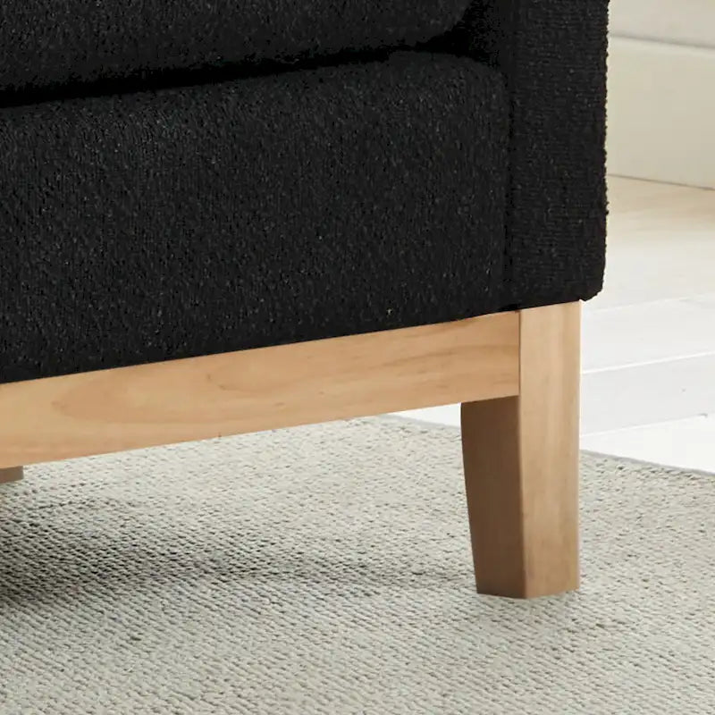 Banc de chambre avec coussins et pieds en bois massif pour le salon et l’entrée